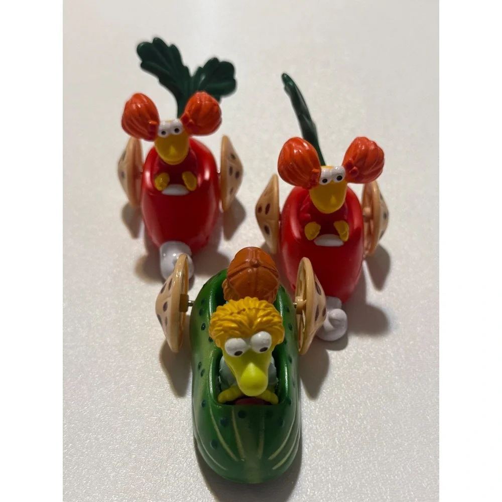 Vintage Fraggle‎ Rock Fraggle Cars McDonalds Happy Meal Toy Set Radish Cucumber
